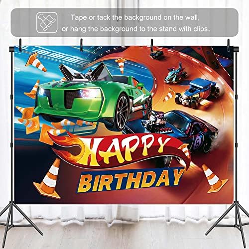 Race Car Birthday background Hot Car Party Decorations Racing Photo Banner curse de mașini fundal de fotografie tematică pentru