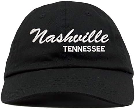 Îmbrăcăminte de nivel superior Nashville Tennessee Script brodat cu profil scăzut Crown Soft Unisex Baseball Baseball pălărie
