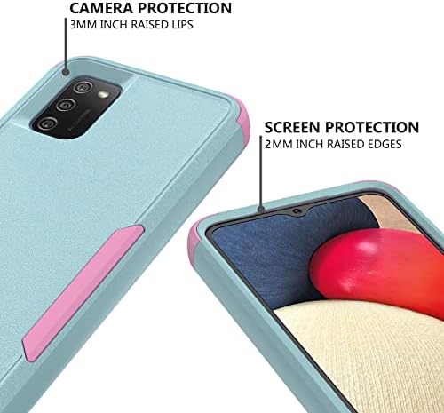 TJS compatibil cu carcasa Samsung Galaxy A02s, cu Protector de ecran din sticlă călită, protecție robustă rezistentă la șocuri,