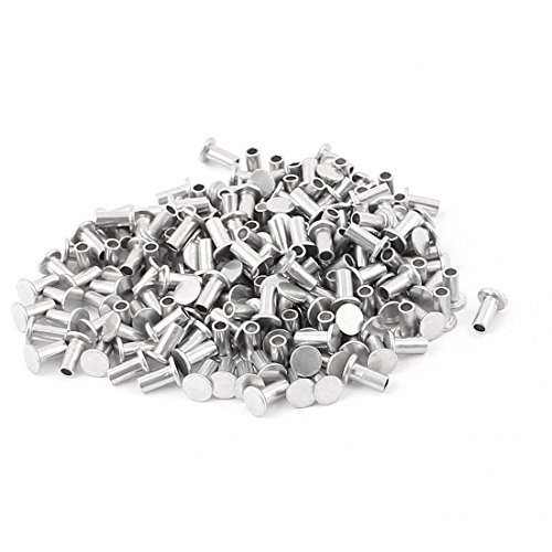 UXCELL A15091700UX0640-DM RIVETURI SEMI-TUBULARE Ton de argint, cap plat din aluminiu, M3 x 6 mm dimensiune