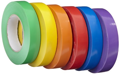 Școlar Speciality Vinyl Gym Tape School Pack - 1 inch x 60 metri - set de 6 - culori asortate