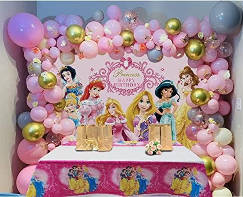通用 2pcs Princess Party Party Fete fete Girls Birthday Baby Duș Prințesă TEMA TEMA Acoperiți plastic 70,8 X 42.5 '' PRINCESS