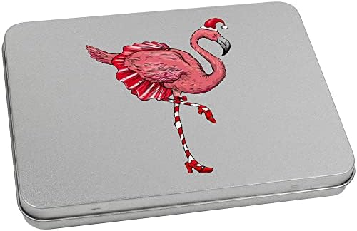 Azeeda 170mm „Crăciun flamingo” metal cu balamale/cutie de depozitare