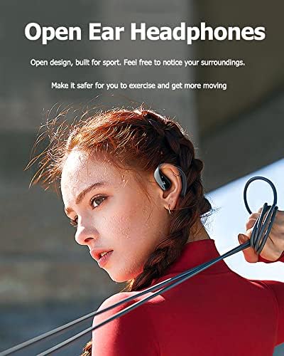Căști pentru urechi deschise Bluetooth Wireless care rulează căști cu cipuri de urechi deschise cu urechi cu oase de aer Conducție