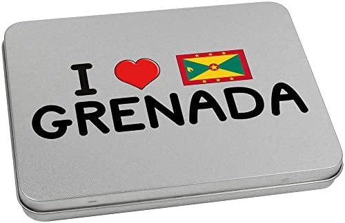 Azeeda 220mm „I Love Grenada” din metal cu balamale/cutie de depozitare