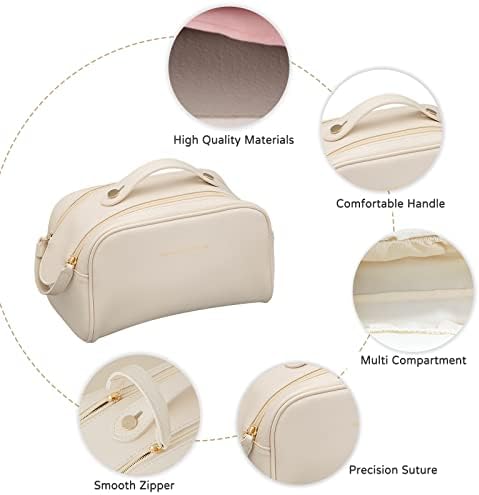 Geantă de toaletă Corios pentru femei portabile pentru machiaj geantă impermeabilă pungă din piele Pu Geantă cosmetică Bătă
