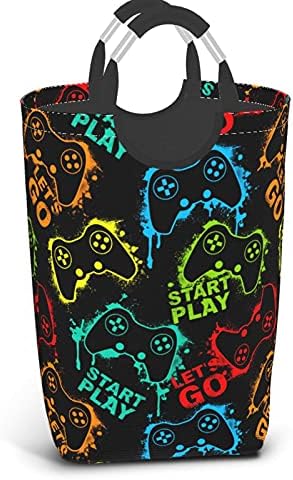 Duduho siluete colorate Joystick joc coș de rufe cu mânere spălătorie împiedică jucării organizator de depozitare găleată pliabilă