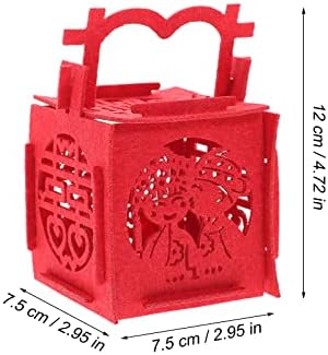 Luozzy 10 PC -uri chinezești cu bomboane de nuntă chineză Felt Hellow Out Favor Cuties Red Portable Tratans Cutie pentru livrări