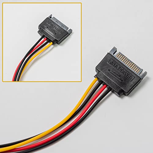15pin Cablu de alimentare SATA masculin la feminin 18AWG Serial ATA Hard Disk PCIe Power Converter Cabluri 11.8 inch, Negru
