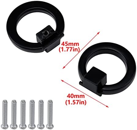 Antrader 6pcs inel de tragere Mânere de comodă metalică Butoane de tragere folosite pentru ușa dulapului de bucătărie negru