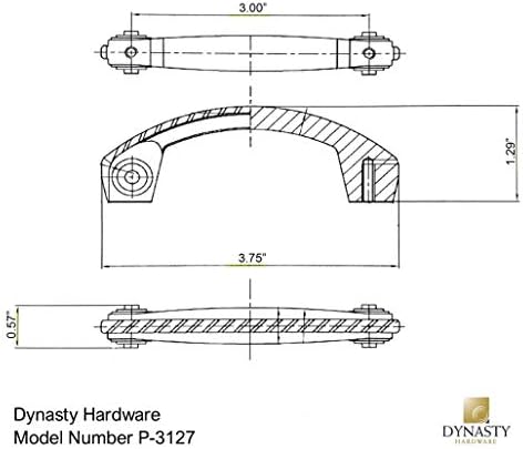 Hardware Dynasty Hardware P-3127-FB-25PK Flat Black Clow Dulap Transuc, 25 de pachete