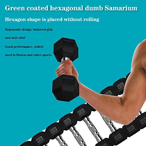 Qianglin 5/10/20/30/40/50 lb Hex HEX Ganter Set pentru bărbați pentru femei antrenament, greutate gratuită cu greutate cu mâner