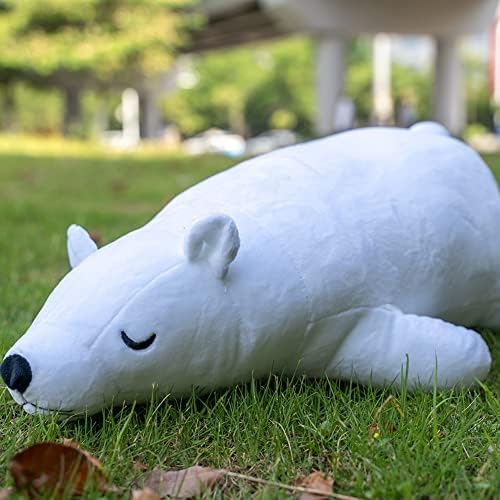 WJCNPAC-MAN 19.7 Polar Bear Plush Plush Toy Pillow, Animal umplut cu urs polar, perne moi îmbrățișate Jucării de animale umplute,