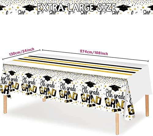 Față de masă de absolvire clasa A 8-a 2023, plastic 54 x108 Decorațiuni de masă pentru petrecerea de absolvire clasa A 8-a,