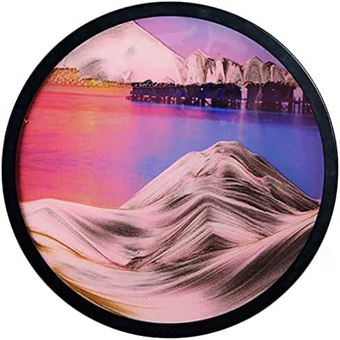 Sticlă rotundă cu nisip pictură 3d peisaj de nisip de mare în mișcare afișare cu nisip curgător cadru de nisip pentru ornament