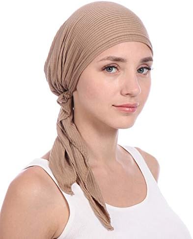 Pălării de turban cu coadă lungă pentru femei ușoare întinse slouchy musulmane beanie capace de acoperire