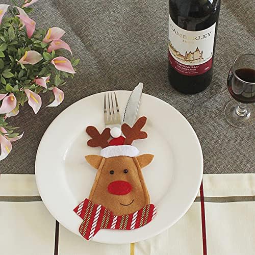 Geanta BESTONZON ȘI DECORARE PENTRU Bucătărie pentru articole de bucătărie pentru petreceri de Crăciun betițe mini restaurant pentru cină de vacanță Furcul de Crăciun Buzunare în formă