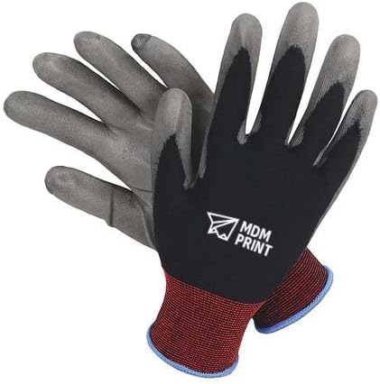 MDMprint mănuși acoperite cu poliuretan, acoperire pentru palmă, Negru / Gri, XL, PR