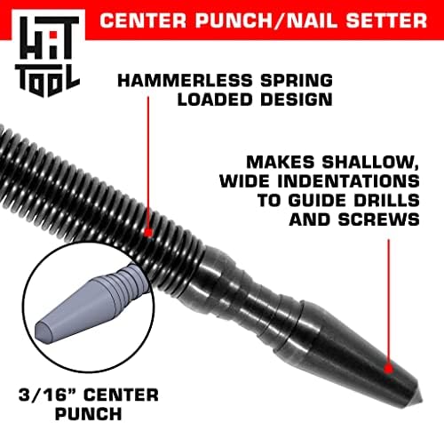 HIT Tool 3/16 Punch centru și 2/32 set de unghii combinație instrument de primăvară fără ciocan