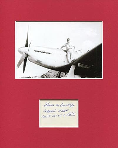 Abner Aust Jr. Ultimul as WWII Război Iwo Jima Pilot Semnat Autograph Afișare foto - Fotografii MLB autografate