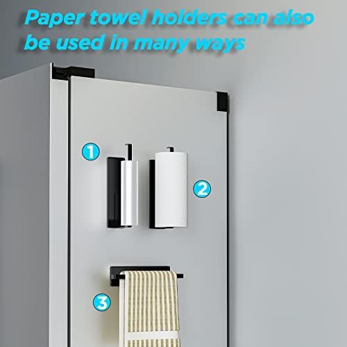 Carwiner 3 pachet organizator de frigider magnetic cu suport de prosop de hârtie, raft puternic de frigider magnetic, raft