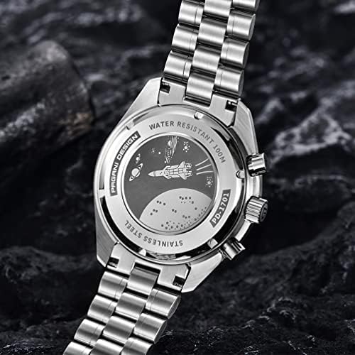 Pagani Design 1701 luna ceas de mână omagiu bărbați cuarț cronograf Ceasuri Japonia VK63 mișcarea Stianless brățară 100m impermeabil