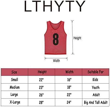 Lthyty 12 pachet tricouri numerotate/salopete de fotbal/scrimmage pinnies/vestă de antrenament în echipă pentru copii pentru tineri adulți.