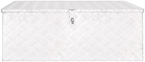 Vidaxl Storage Box Silver 39.4 x21.7 x14.6 Aluminiu