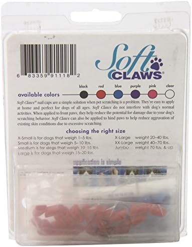 Soft Claws Canine 40-Pack culori de vară Dog Nail Caps Kit, mare, roșu și albastru