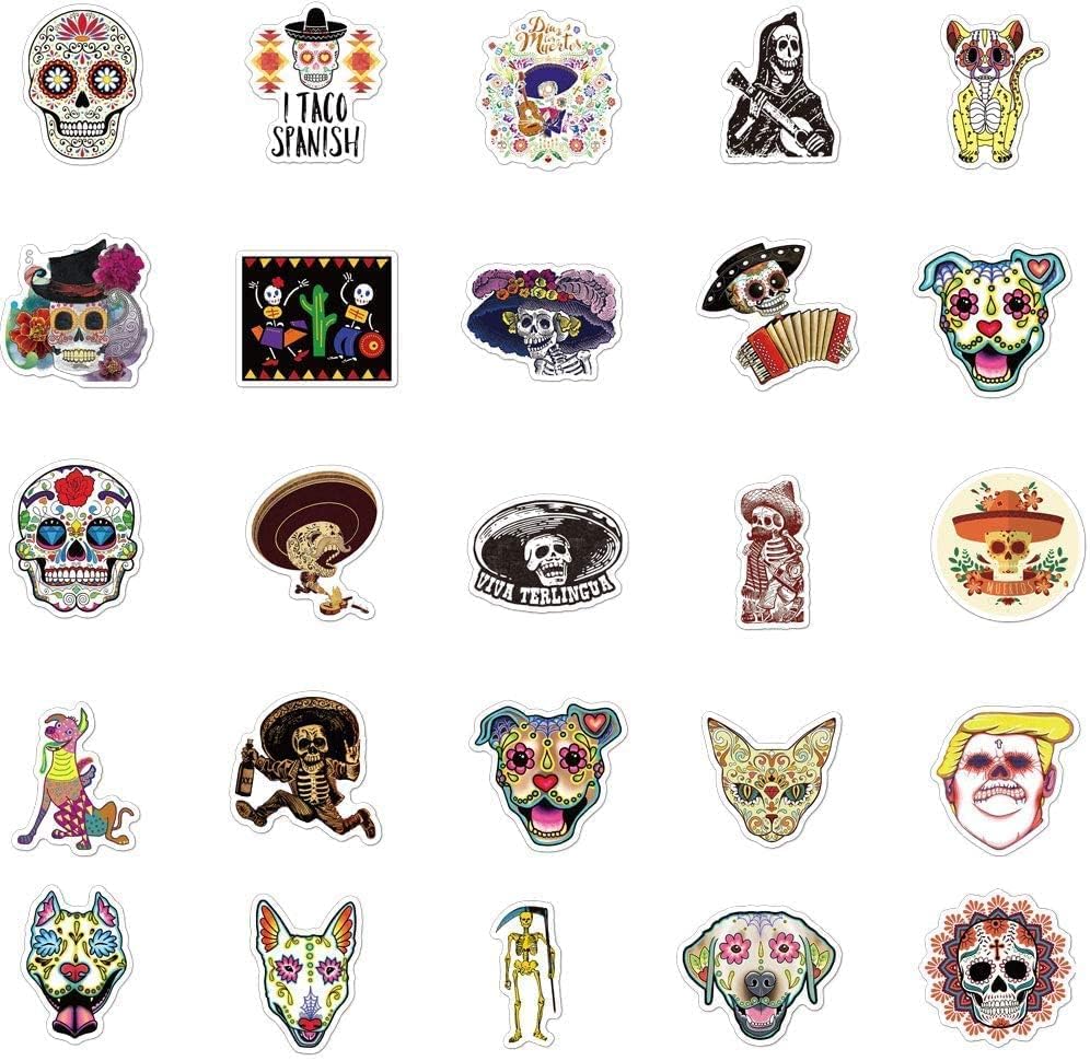 STXADO STXADO Mexican Day of the Dead Stickers pentru Skull Sugar Stickers Stickers pentru Halloween Tema DAI MOARTE COMPUTER