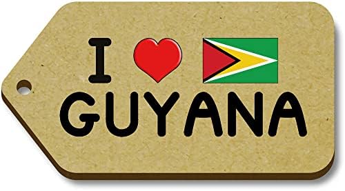 Azeeda 10 x 'iubesc Guyana' 66mm X 34mm etichete cadou