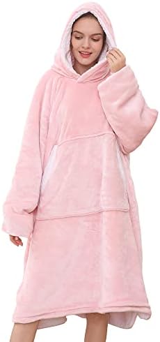 Glugă cu pătură pawque pentru copii, hanorac cu pătură purtabilă supradimensionată cu microfibră super caldă și sherpa, glugă