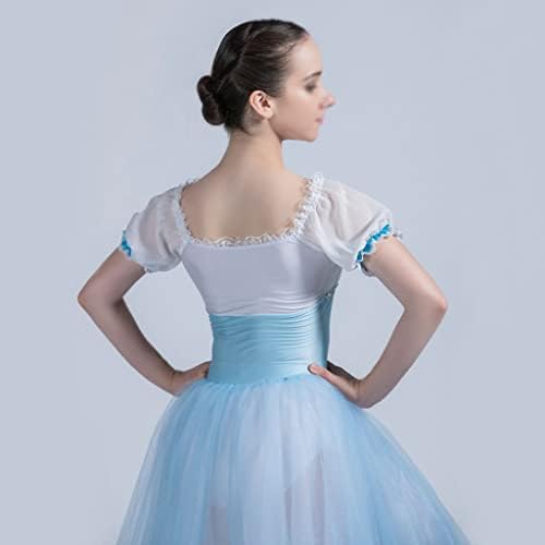 N/A Shafon Puff Mâneci Pale Blue Spandex TOP TOP CORSICE 360 ° Tulle rochie romantică pentru femei de balet