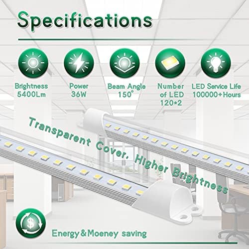 Superior 2 Pachet suport Magnetic tub LED de 4 picioare, 36w, 5400lm Super luminos, 5000k Lumina zilei Alb, Kit de modernizare