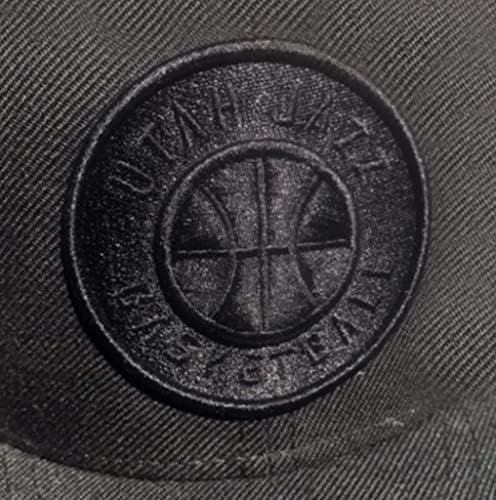 Vf Utah Jazz baschet Blackout montate Dimensiune 7 3/4 pălărie Cap-Negru