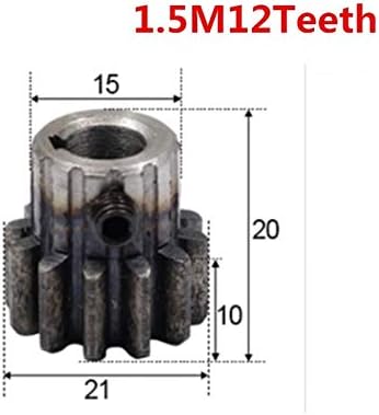 ZHENGGUIFANG ZGF-BR dinte stingerea pinten pinion 1.5 m 12t 1.5 mod Gear Rack 12 dinti alezaj 6 / 8mm precizie 45 oțel CNC