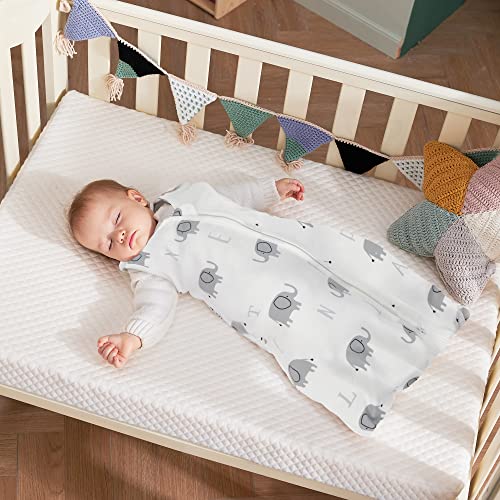 Tillyou Sleep Sack 2 Pack-Pătură purtabilă pentru bebeluși cu fermoar cu 2 căi, sacă de somn fără mâneci moale, pentru o fată