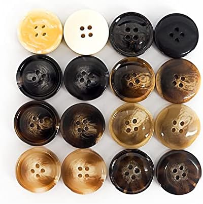 80 de butoane de cusut mixte cu 8 modele diferite, dimensiune de 15 mm cu 4 găuri butoane rotunde de rășină asortate pentru meșteșuguri pictură DIY Handmade handmade
