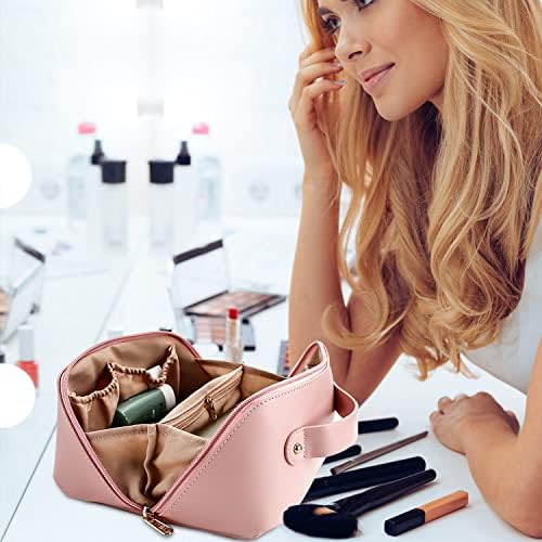 Geanta cosmetică de mare capacitate, punga de depozitare cosmetică pentru călătorii cu mâner, pungă portabilă cu fermoar geantă