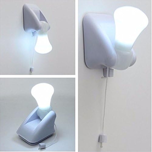 Uonlytech 1 buc portabil sârmă LED bec mic cabinet lampă de noapte baterie operate perete lumina auto adeziv perete Muntele