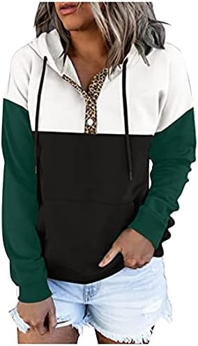 Femei Drăguț Buton Jos Jachete Culoare Bloc Mozaic Supradimensionate Hoodies V Gât Buzunar Casual Bluza Pulover