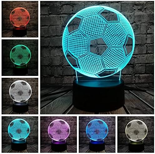 XDG Sporting Football Fotbal Fotbal LED LED 3D LAMPĂ CONTICE ADENSOR DE REMOVE LUMINĂ NOAPTE LUMINĂ multicolor pentru băieți
