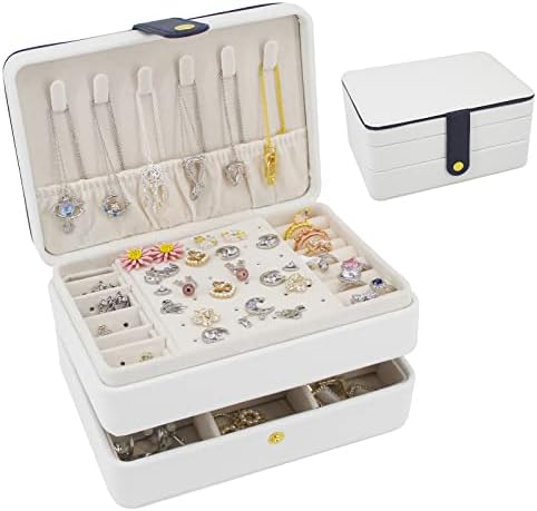 KOOAAICCHI cutie mică de bijuterii, organizator de bijuterii de călătorie, cutii portabile de bijuterii pentru femei cadou