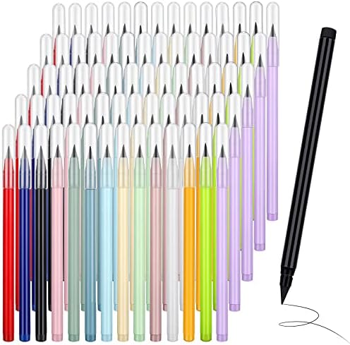 70 de bucăți creion fără cerneală etern etern cu Macaron Eraser creion infinit reutilizabil creioane drăguțe înlocuibile pentru