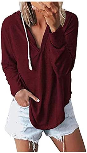Femei V-Neck pulovere cu mânecă lungă V-gât cu mâneci lungi Pulover Top Top T-tricou Bluze de pulovere Bluze Bluze