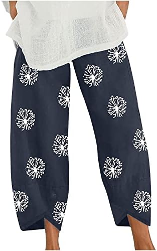 Pantaloni de lenjerie de bumbac KCDIGR pentru femei cu talie elastică cu talie cu lungime întreagă pantaloni de pulover plus