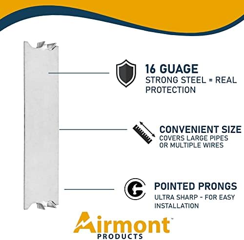 AirMont Products AP-12062, Placă de unghii de siguranță pentru știfturi din lemn din oțel cu calibru 16, 1,5 x 6 inch, protejați