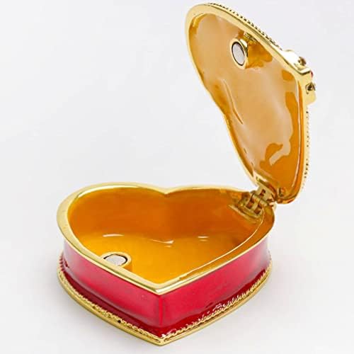 Cabilock Makeup Case Organizator Love Heart Bow-Knot bijuterii Trinket Box Cercei ineluri Colier Depozitare Organizator Cadou