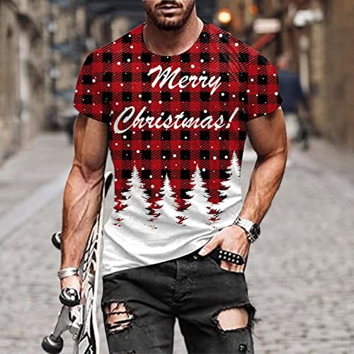 Wybaxz 2022 bărbați de Crăciun toamna iarna casual casual cu mânecă scurtă Crăciun 3d tricouri imprimate la modă bluză bluză