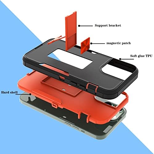 Showdd Proiectat pentru iPhone 13 Pro Max Carcasă cu stand militar de protecție a picăturilor de grad militar cu montare magnetică,